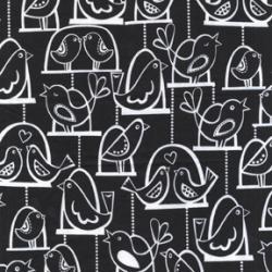 Black and White Bird Fabric - Citron Gray by Michael Miller 1 Yard