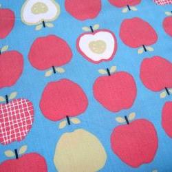 Organic Fabric Red and Blue Apple - "Mixed Apples" Taali Collection by Monaluna One Yard  