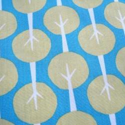 Organic Fabric Blue and Green Tree - "Trees" Taali Collection by Monaluna One Yard  